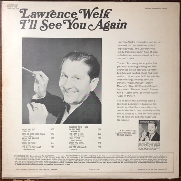 Lawrence Welk I'll See You Again Vinyl Lp '67 - Picture 3 of 6